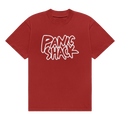Red Panic Shack logo T-shirt with white print